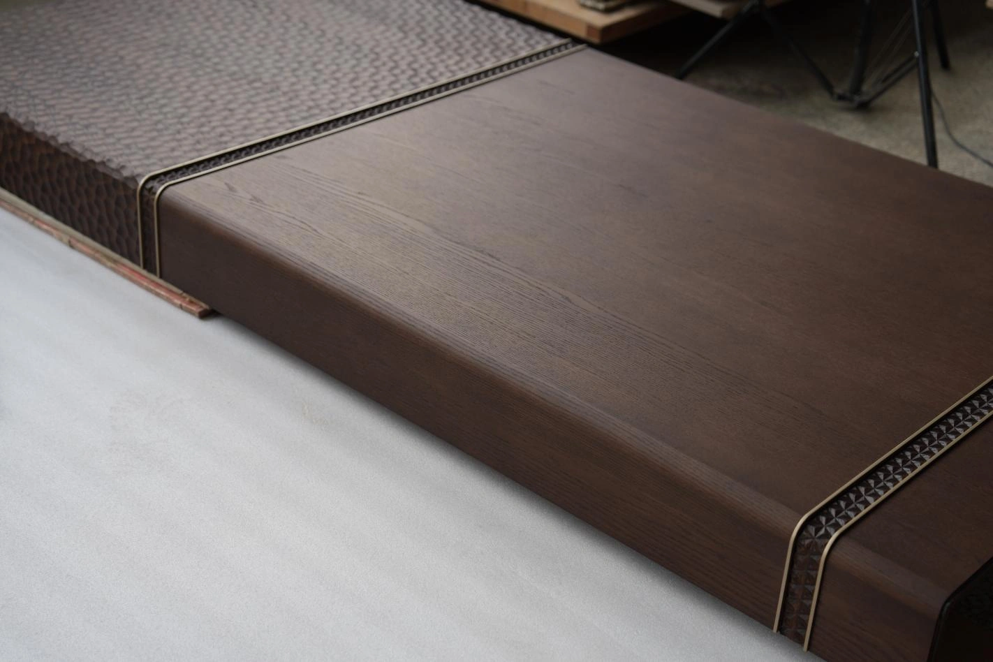 Metal — brass & bronze inlay