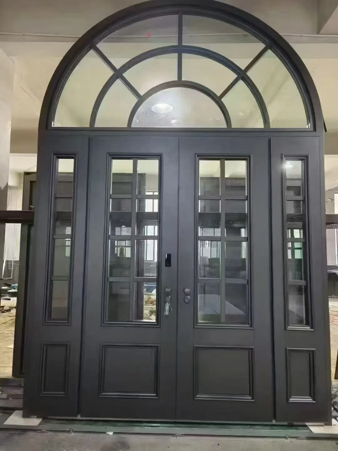 classic raised-panel cast aluminium door 2