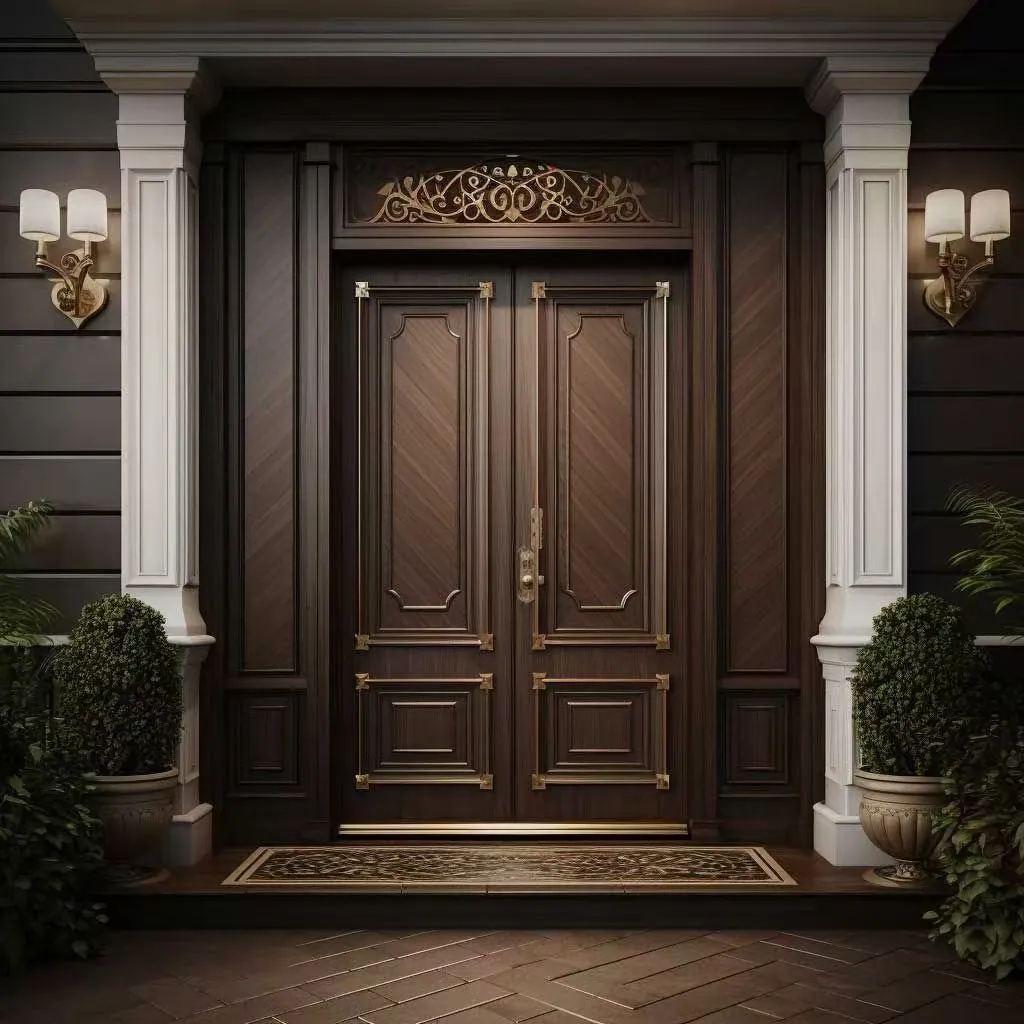 classic raised-panel cast aluminium door 4