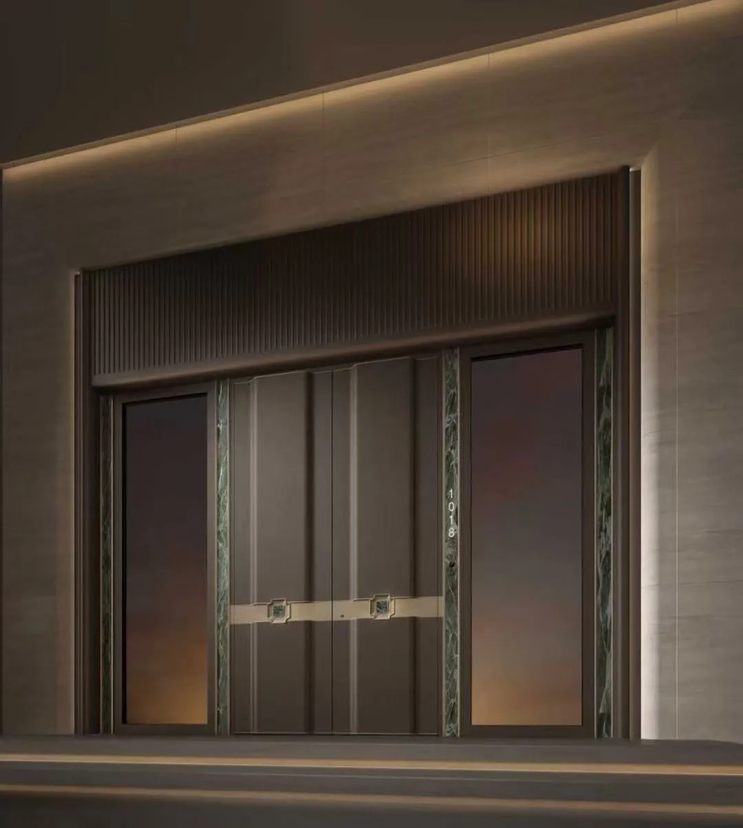 grand double-leaf cast aluminium entrance 7