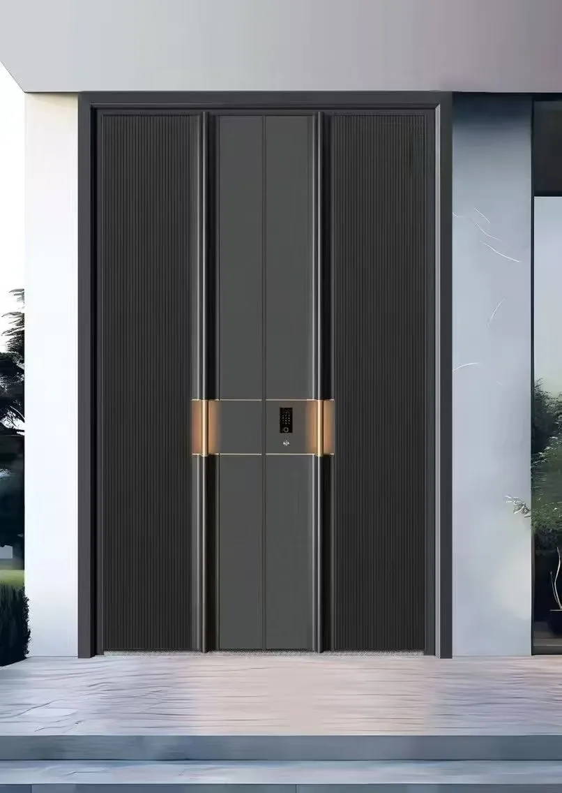 minimalist cast aluminium entrance door 9