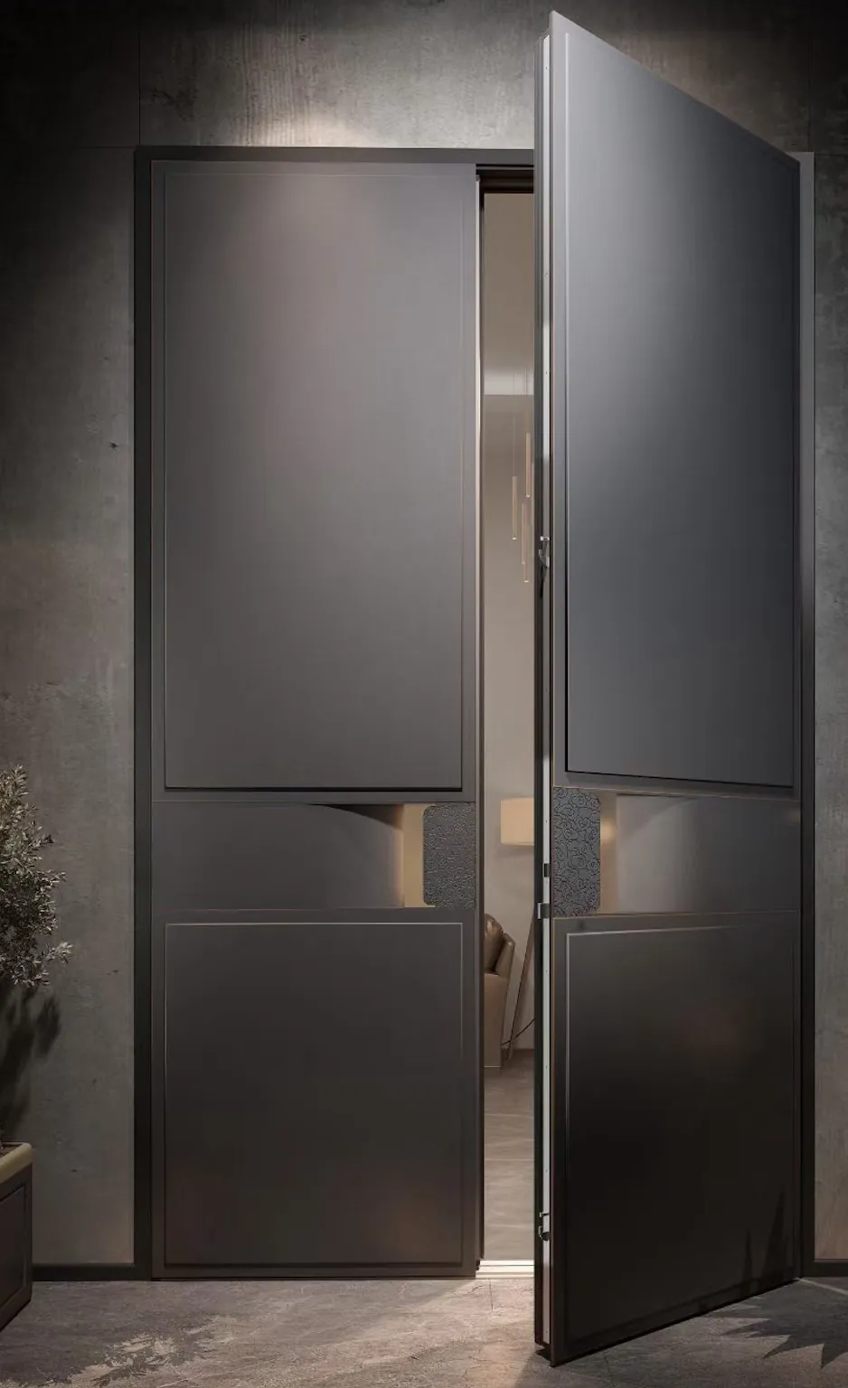 minimalist cast aluminium entrance door 11