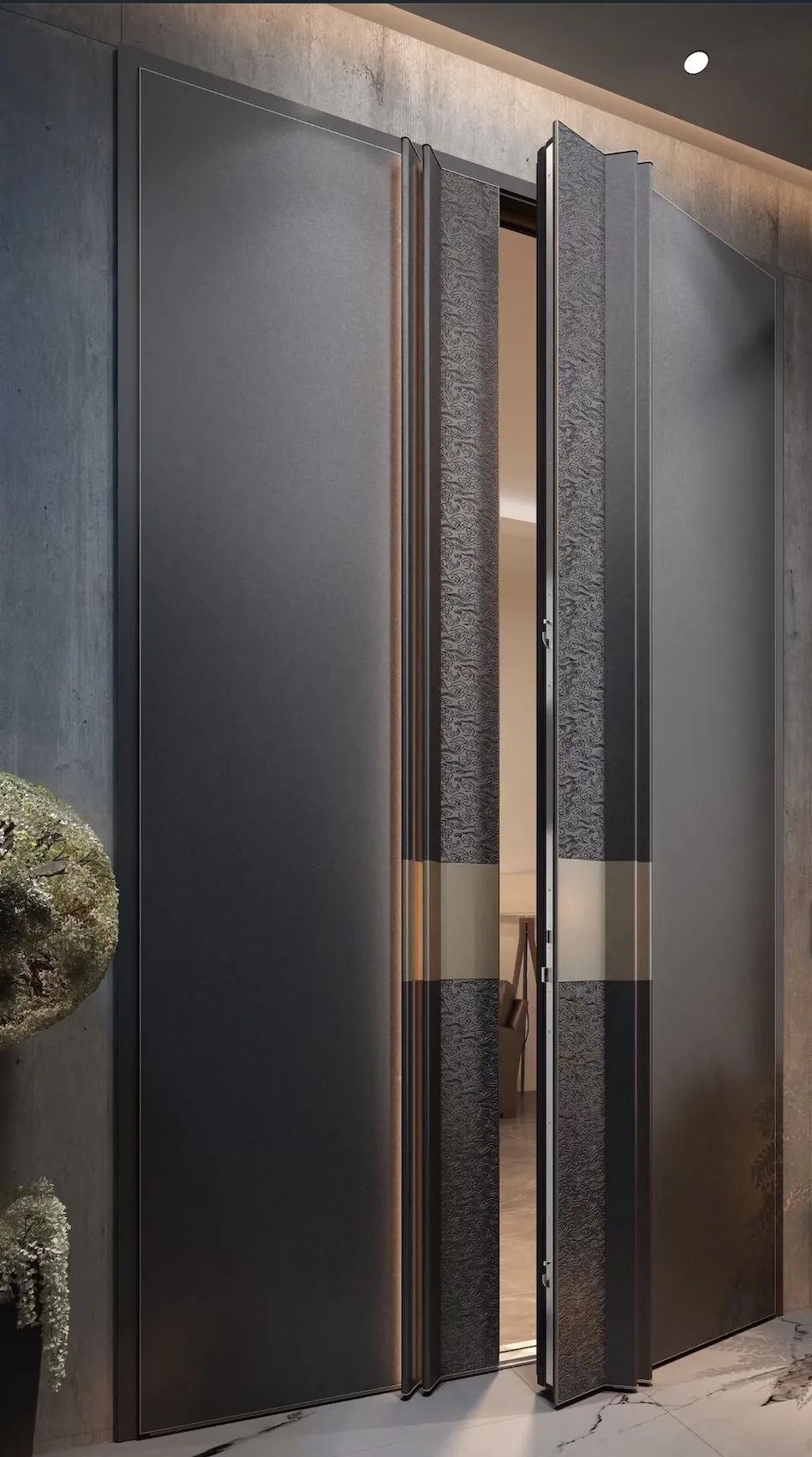 minimalist cast aluminium entrance door 12