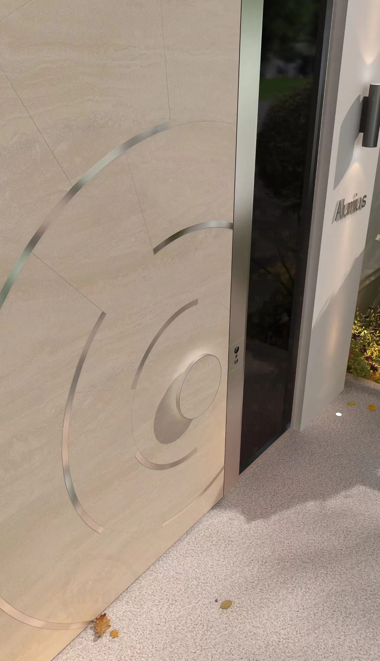 sculptural relief cast aluminium door 8