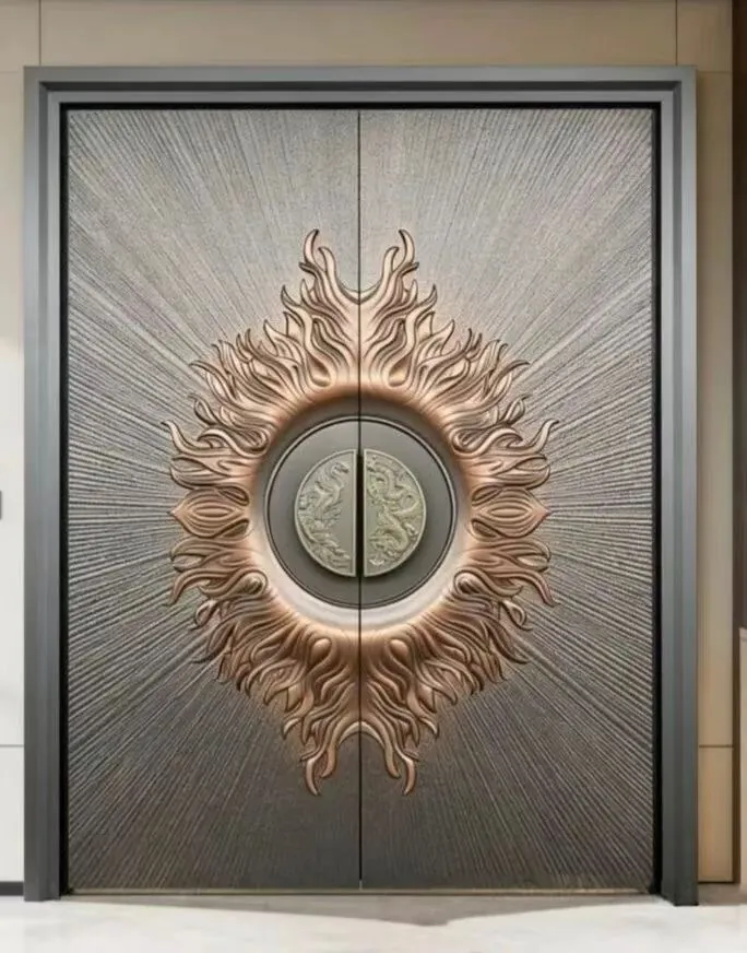 cast aluminium door with rosette medallion 7