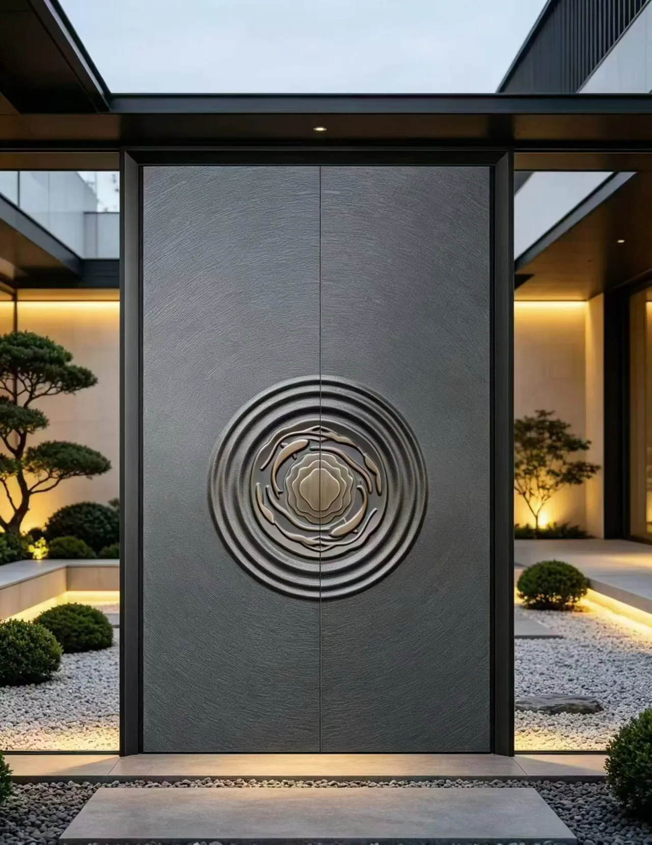 cast aluminium door with rosette medallion 10