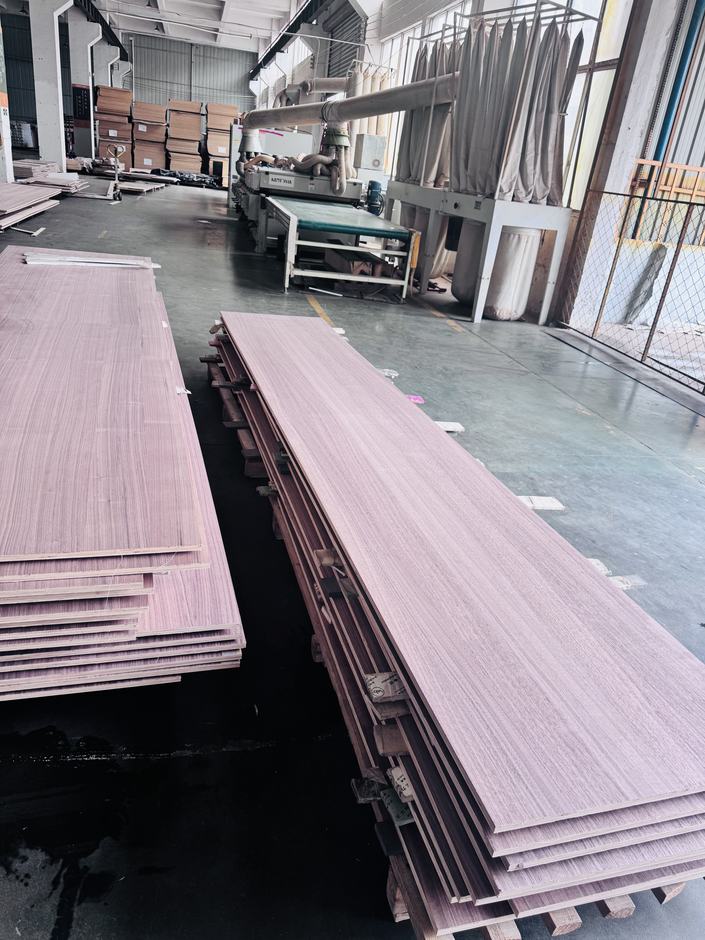 Sequence-matched veneer across a run of interior doors